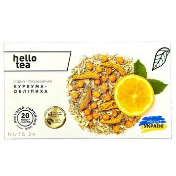 Чай ягідно-трав'яний "Куркума-обліпиха" Hello Tea фільтр-пакет 20 шт   1011020351 фото