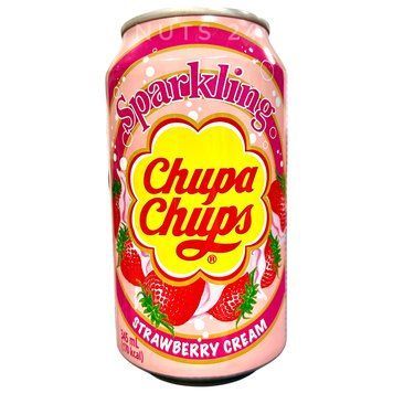 Напій газований зі смаком льодяників Chupa Chups полуниця з вершками 345 мл  1411020406 фото